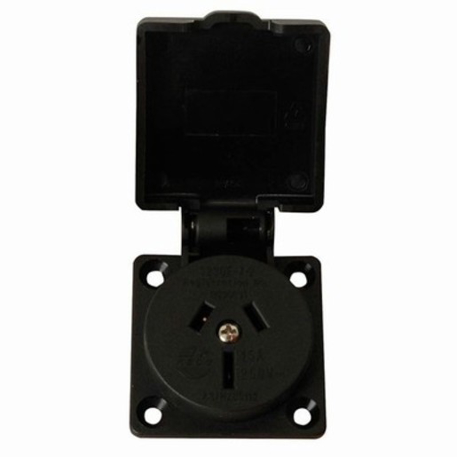 Mains Power Socket with Cover - 10A 250VAC 