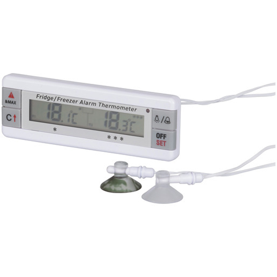 Dual Display Digital Thermometer for Fridge Freezer with Dual Probes 