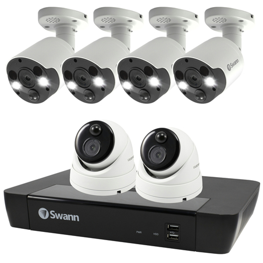 Swann 8CH 4K NVR Kit with 6 x 4K PIR Cameras 