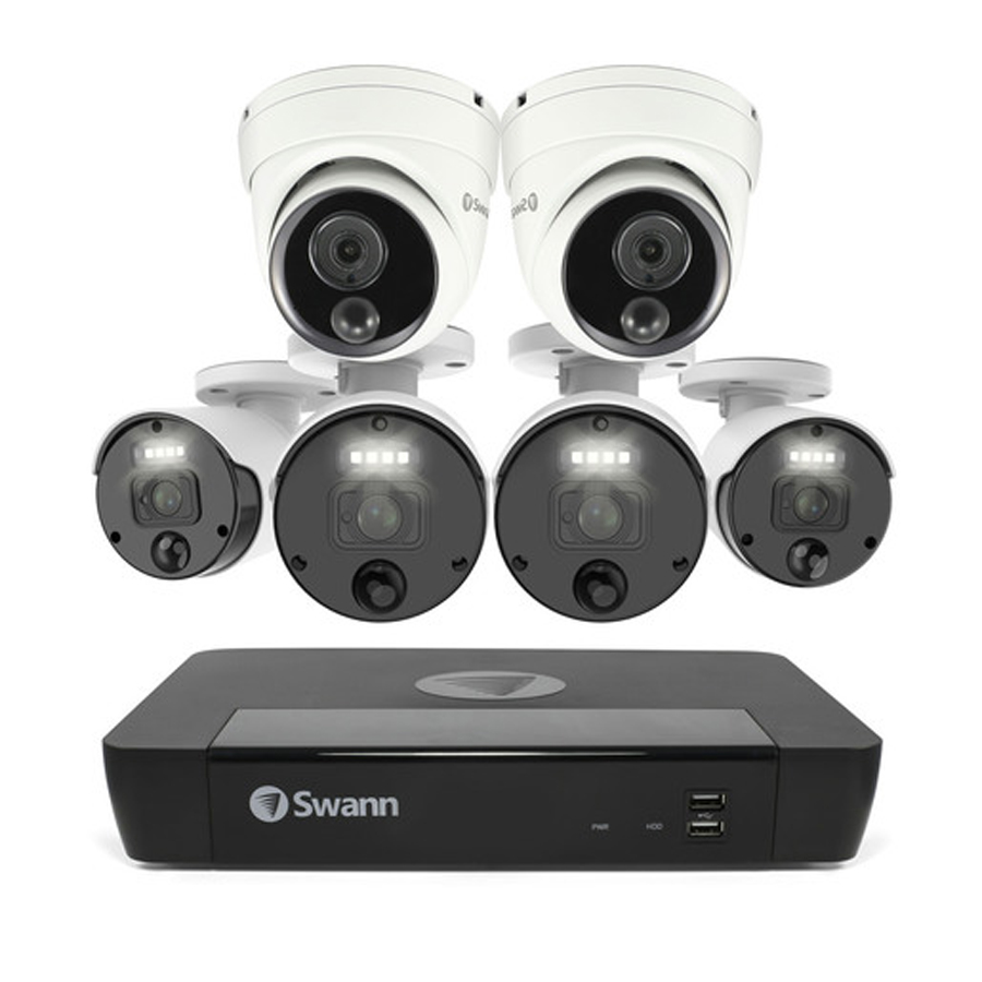 Swann 8 Channel 4K NVR Kit with 4 x 4K PIR &amp; 2 x Dome Cameras 