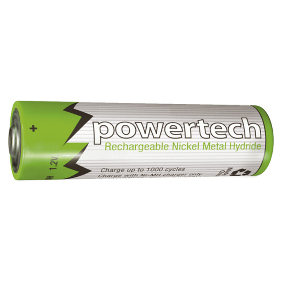 1.2V AA 2500mAh Rechargeable Ni-MH Powertech Battery - Nipple 
