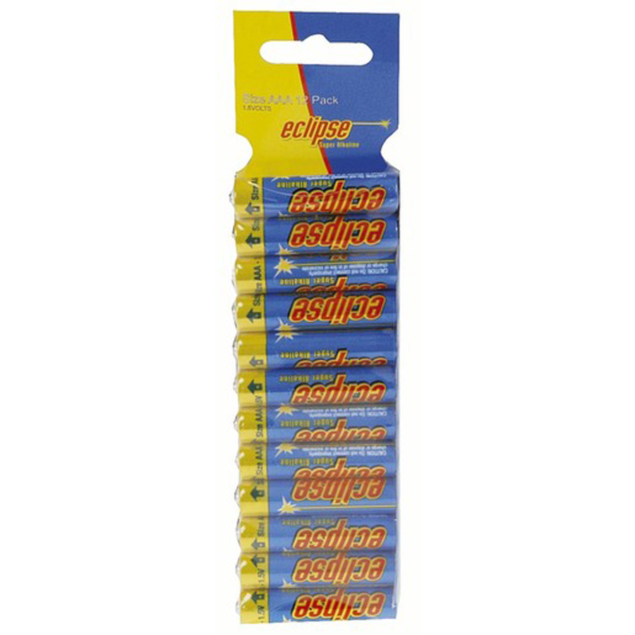 Eclipse Alkaline Batteries AAA Pk 12 