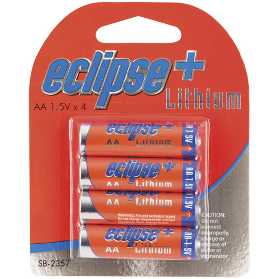 Four Pack 1.5V Eclipse+ AA Lithium Batteries 