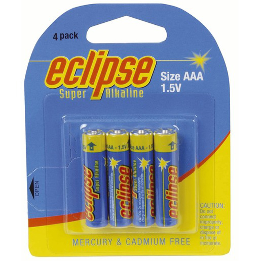 AAA Alkaline Eclipse Battery - Pk 4 
