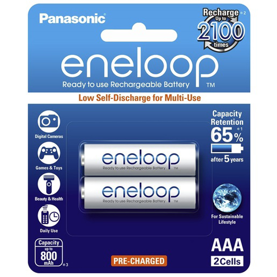 Panasonic Eneloop Ni-MH 1.2V 800mAH - AAA 2 Pack 