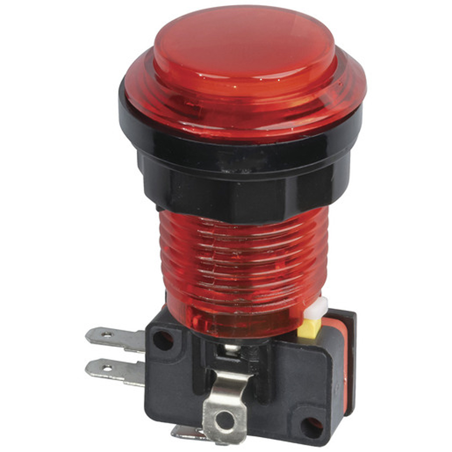 Red Arcade Button Switch with LED Illumination 