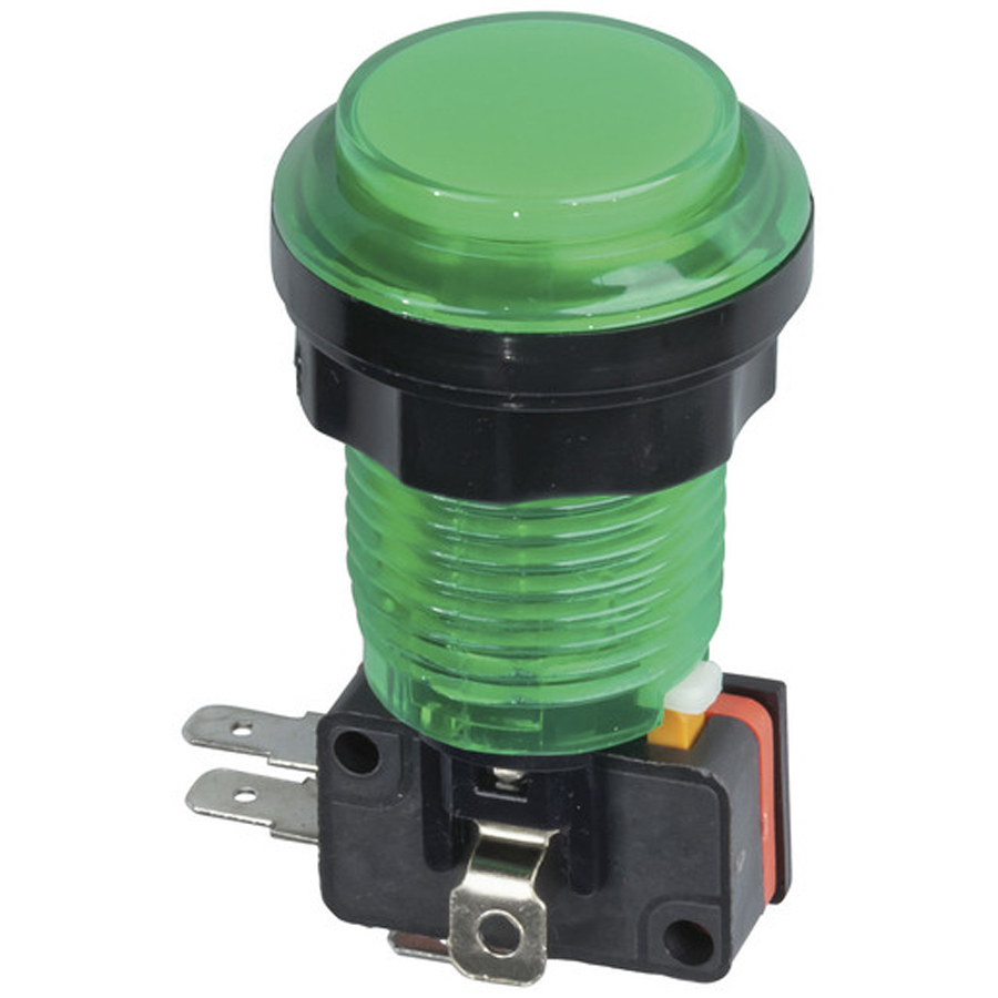 Green Arcade Button Switch with LED Illumination 