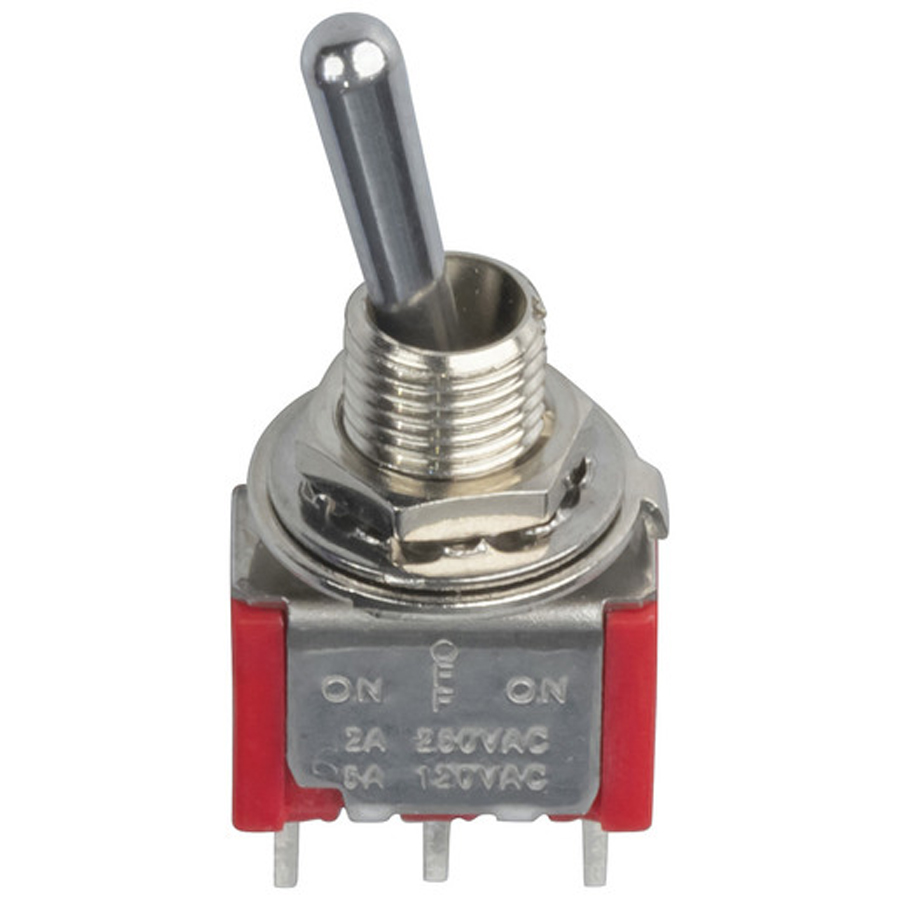 SPDT Centre-Off Miniature Toggle Switch - Solder Tag 