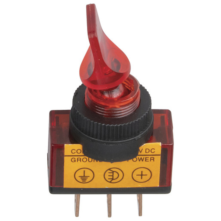 12V Illuminated Toggle RED 