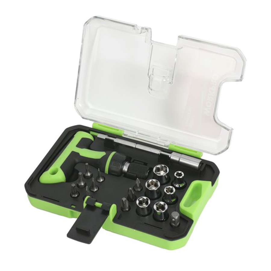 18 Piece Ratchet T-Handle Screwdriver Set 