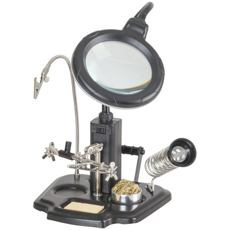 LED Magnifying lamp with third hand 