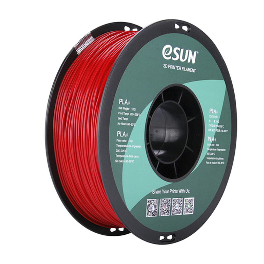 1.75mm Fire Engine Red eSUN PLA+ Filament 1kg Roll 