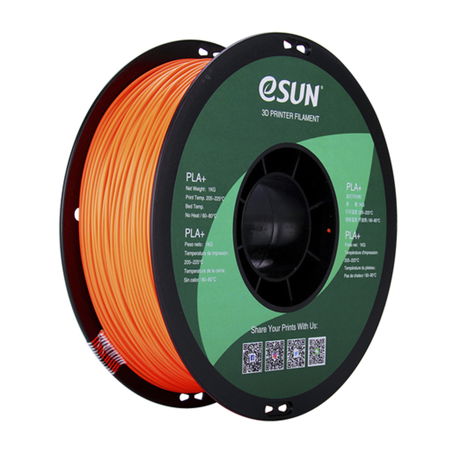 1.75mm Orange eSUN PLA+ Filament 1kg Roll 
