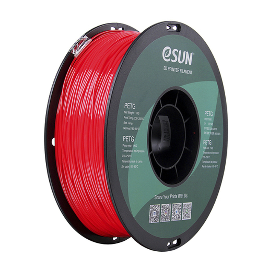 1.75mm Red eSUN PETG Filament 1kg Roll 