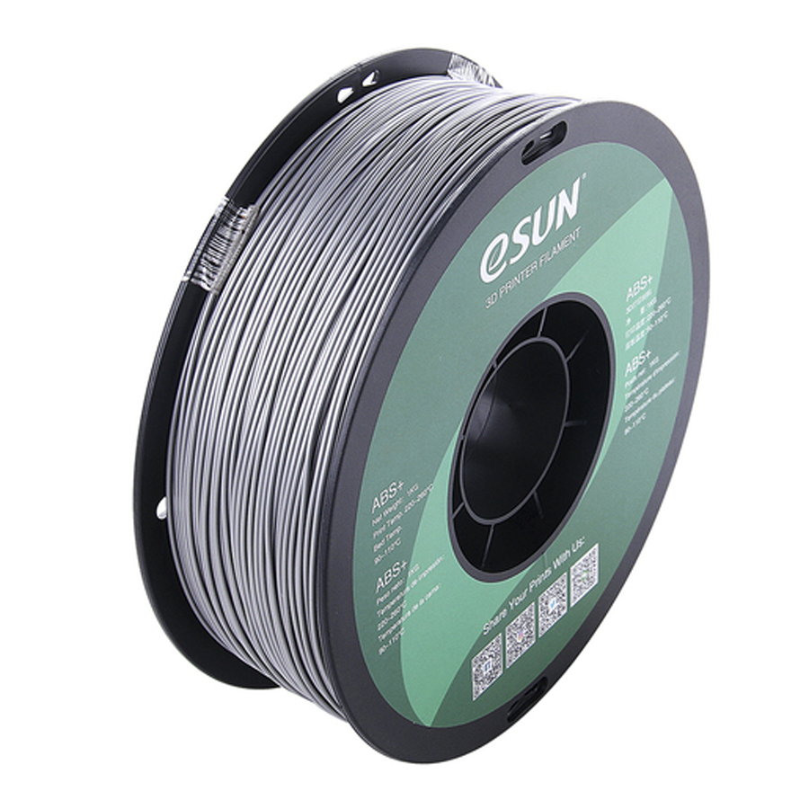 1.75mm Silver eSUN ABS+ Filament 1kg Roll 