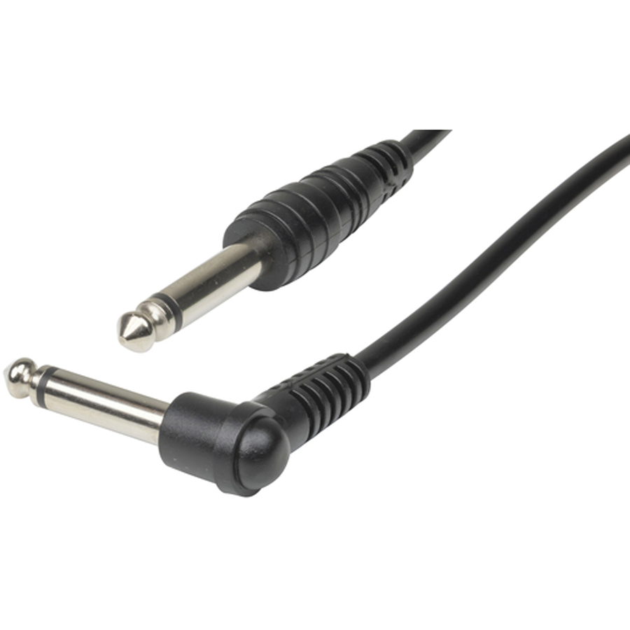 6.5mm Mono Plug to 6.5mm Mono RA Plug Audio Cable - 6m 