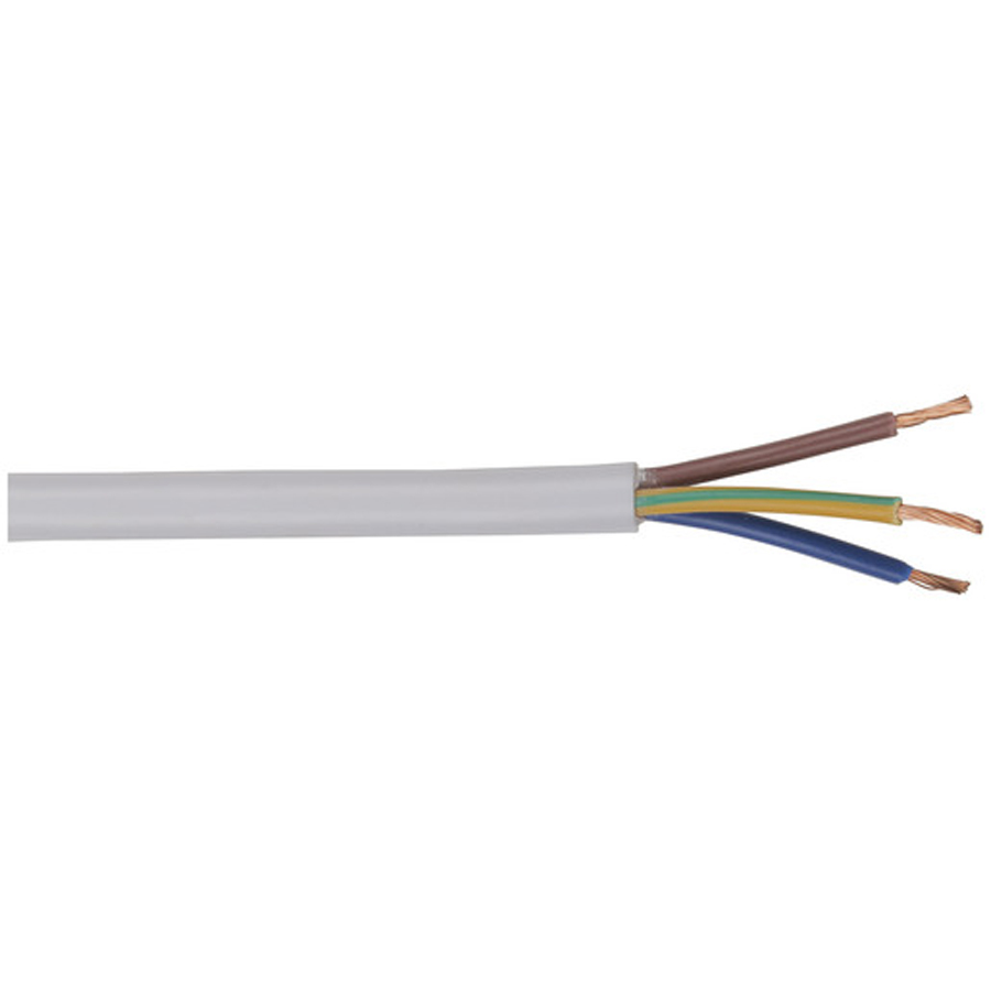 Flexible Three Core Mains Cable - Sold per metre 