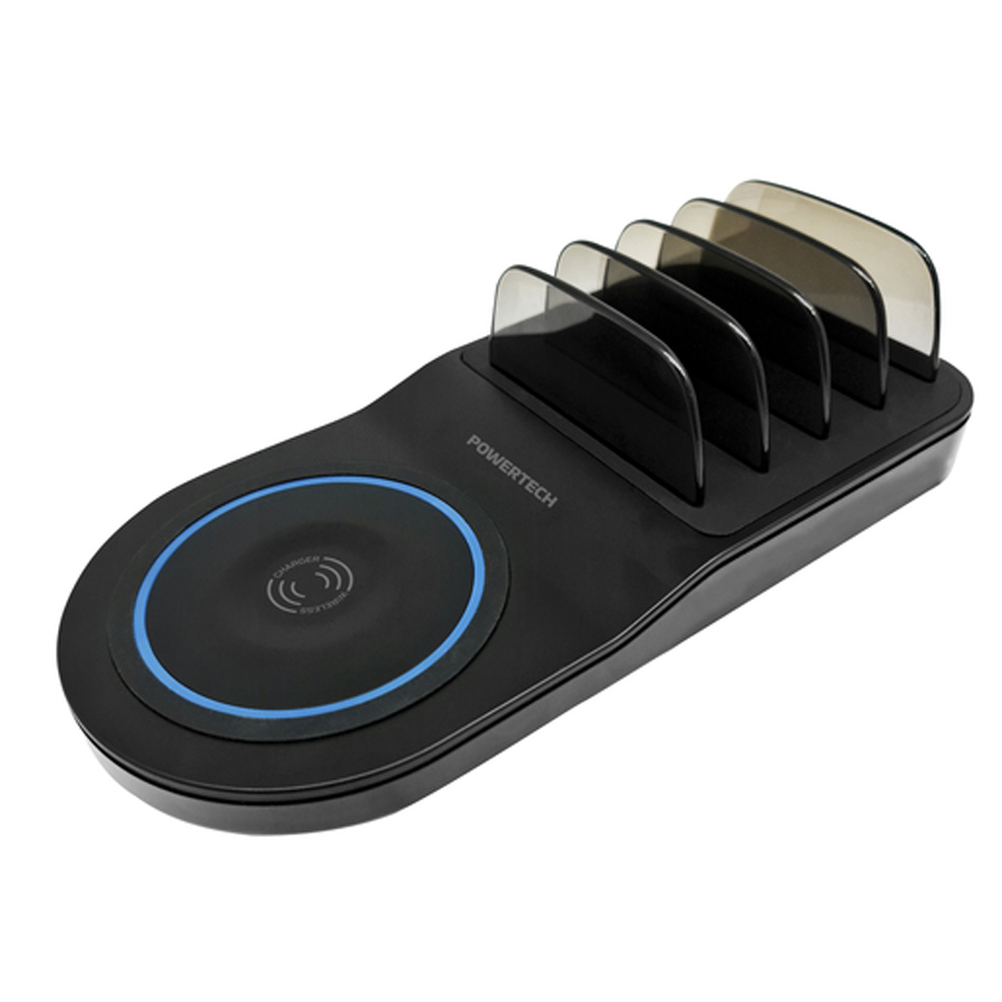 4 Port USB Charging Station with Wireless Charger 