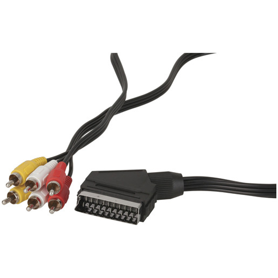 Scart Plug to 6 x RCA Plugs Cable - 1.5m 