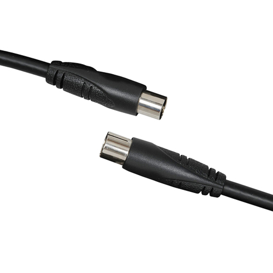 TV Coaxial Plug to Socket Cable - 3m Black 