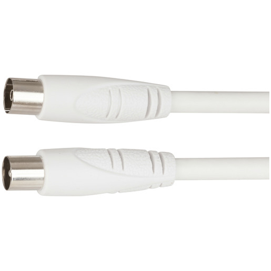 TV Coaxial Plug to Socket Cable - 1.5m - White 