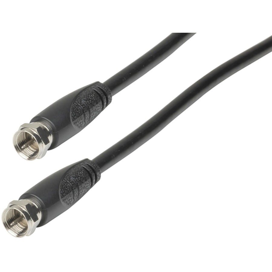 F Plug to F Plug Cable Black - 1.5m 