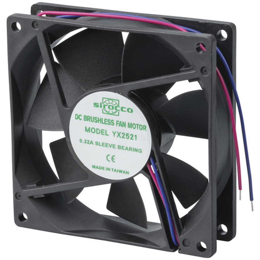90mm 12V DC - 2 Wire Fan 